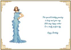 Lady in Blue Birthday Card Making Insert