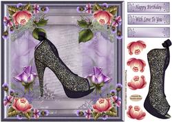 Birthday Pretty Shoe 8 x 8ins Topper