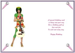 Rock Girl Birthday Insert