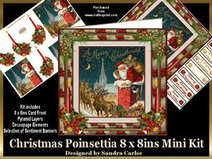 Christmas Poinsettia 8 x 8ins Mini Kit