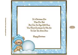Christmas Bear in the Snow 8 x 8ins Insert 2