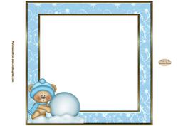 Christmas Bear in the Snow 8 x 8ins Insert 3