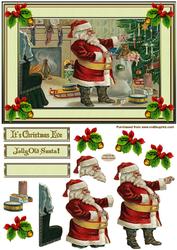 Christmas Vintage Santa Decoupage Topper 3