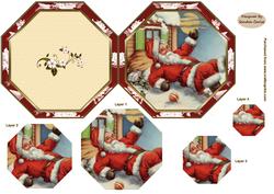 Christmas Vintage Santa folded card 1