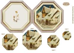 Christmas Winter Scene folded card 2