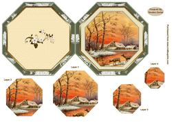 Christmas Winter Scene folded card 1