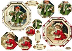 Vintage Christmas Pyramid Toppers x 2 Sheet