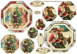 Vintage Christmas Pyramid Toppers x 2 Sheet 1