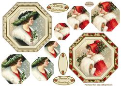 Vintage Christmas Pyramid Toppers x 2 Sheet 2
