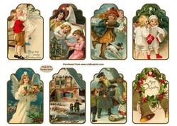 8 x Christmas Gift Tags Sheet 1