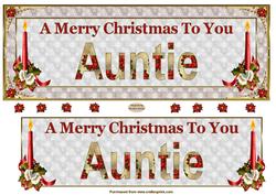 Christmas Auntie Large dl Topper