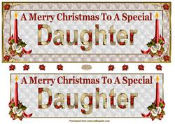Daughter Large Dl Christmas Card Front