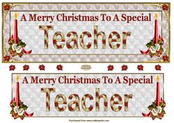 Teacher Large Dl Christmas Card Front