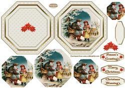 Vintage Christmas Gift Pyramid folded card