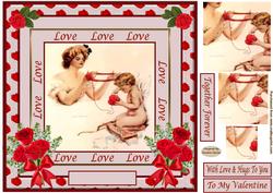 Valentine Roses 8'' Square Card Front