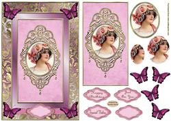 Vintage Elegant Lady Pyramid Card Front
