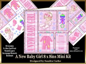 A New Baby Girl 8 Square Mini Kit
