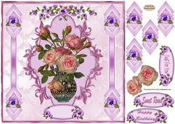 Sweet Roses Decoupage 8" Square Card Front