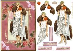Lady of Fashion Birthday Decoupage Topper