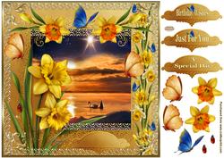 Beautiful Flowers Decoupage Topper