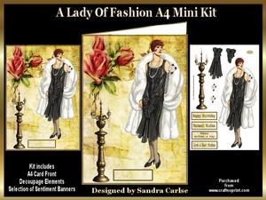 A4 Lady of Fashion Decoupage Mini Kit