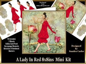 A Lady in Red 8x8ins Mini Kit