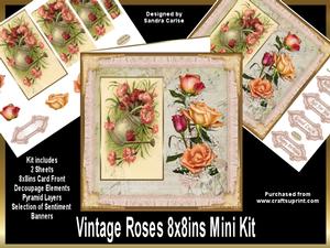 Vintage Roses 8x8ins Mini Kit