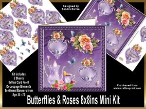 Butterflies & Roses 8x8ins Mini Kit