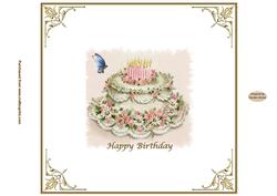 Vintage Birthday Cake Insert