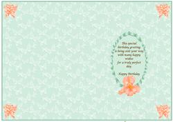 Pretty Pastel Green Birthday Insert
