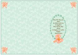 Pretty Pastel Green Anniversary Insert