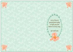 Pretty Pastel Green Get Well Soon Insert