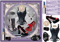 All Things Girly 8x8ins Approx: Decoupage Card Front