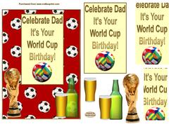 A World Cup Birthday Dad Pyramid Card Front 3
