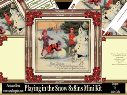 Playing in the Snow Vintage Christmas 8x8ins Mini Kit