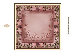Birthday Pink Roses 7x7ins Blank Insert