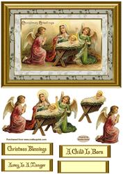 A Child is Born Decoupage Card Front
