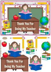 Thank You Teacher 2 Decoupage Card Front