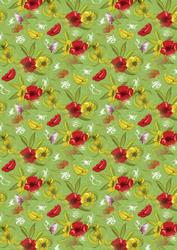 Pink Butterflies & Red Poppy Backing Paper