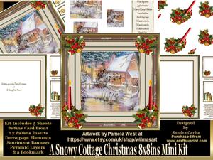 A Snowy Cottage 8x8ins Mini Kit