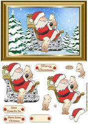 I Love Santa Cuddles Decoupage Card Front