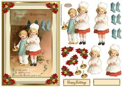 Christmas Stockings Decoupage Card Front
