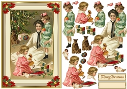 Family Christmas Decoupage A5 Topper