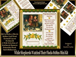 Christmas Vintage Shepherds approx: 8x8ins Mini Kit