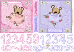 Dancing Ballerina Bear Age 1-9 Toppers