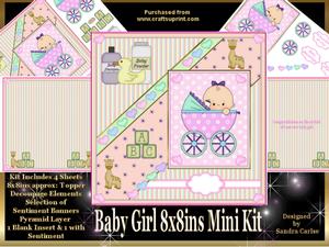 A New Baby Girl 8x8ins Mini Kit