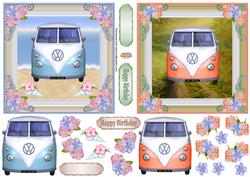 Birthday Decoupage Holiday Camper Van Topper 1