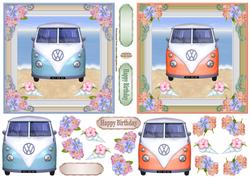 Birthday Decoupage Holiday Camper Van Topper 2