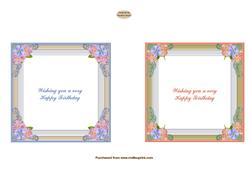 Floral 4.5ins Square Topper Inserts x 2