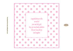 New Baby Girl 7x7ins Insert